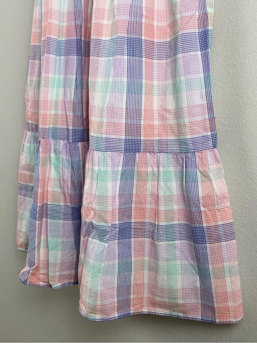 J. Crew Factory Pastel Plaid Smocked Midi Dress | 2 Pockets | Multicolor - Picture 9 of 16